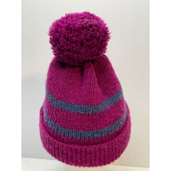 Columbia Sports beanie hat cap youth one size 9" knit pom pom purple - Picture 8 of 11